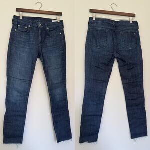 Rag & Bone Ankle Skinny Jeans in Dark Wash "Tonal River"